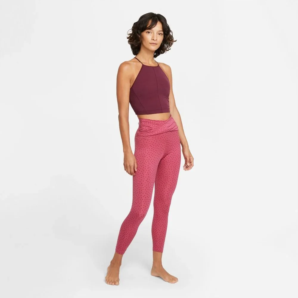 Nike Yoga Dots Twist Sweet Beet 7/8 Leggings